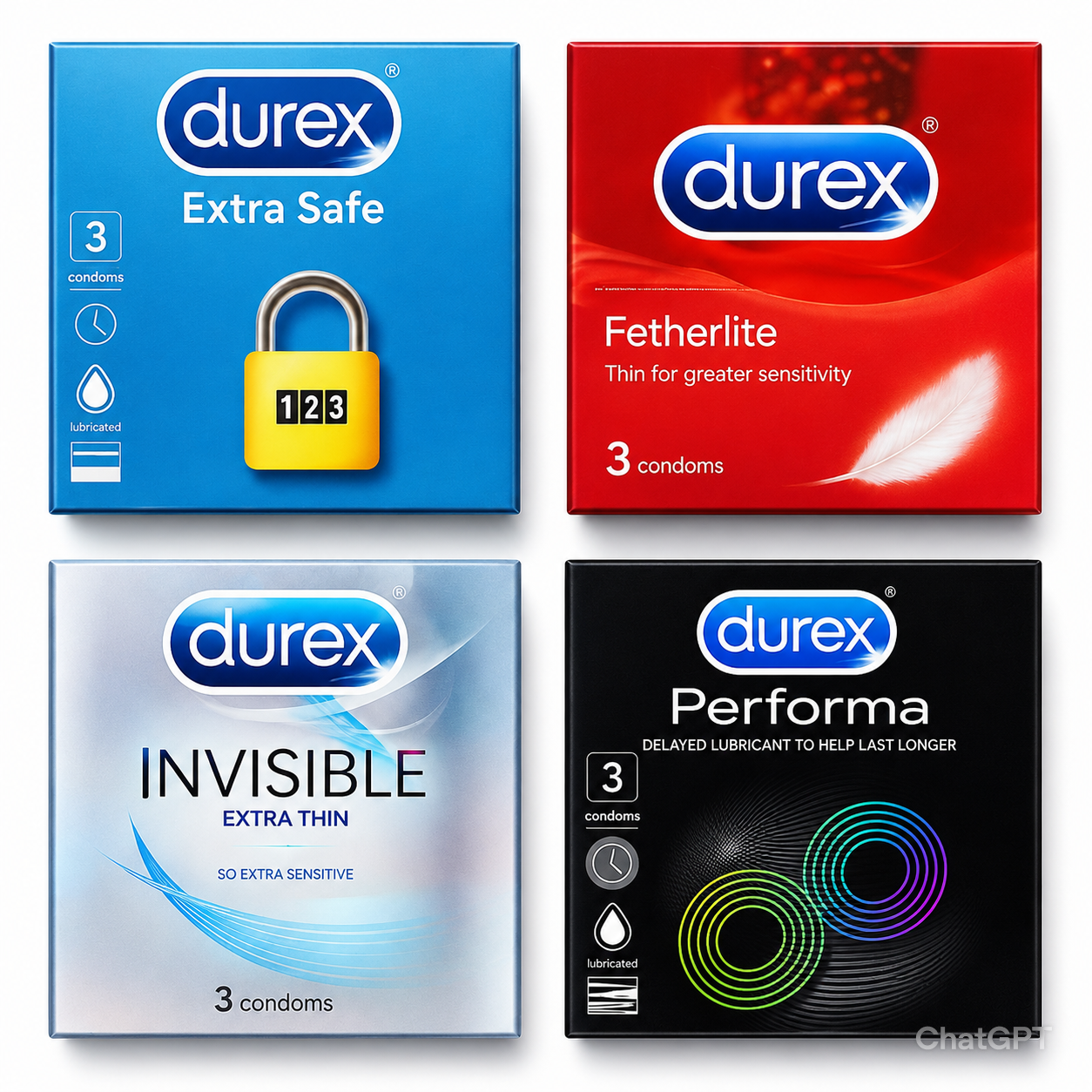 Durex Pack of 4 Condoms