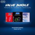 Durex Pack of 3 - Durex Condoms Fetherlite Ultra Fine Greater Sensitivity Condoms 3s + Durex Condoms Performa Longer Lasting Timing Condoms 3s + Durex Invisible Extra Thin Condoms 3's