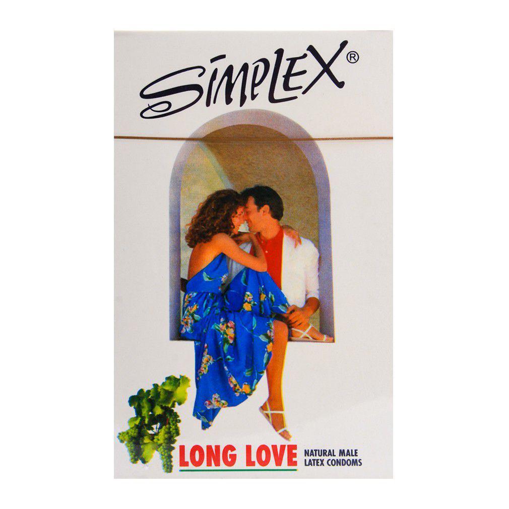 Simplex Long Love Natural Latex Condoms - 12 Pieces